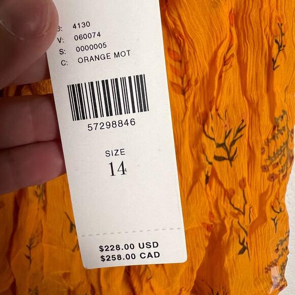 Guapa Anthropologie Orange Pinar Layered Halter Sleeveless Maxi Dress Size 14 - Picture 10 of 12